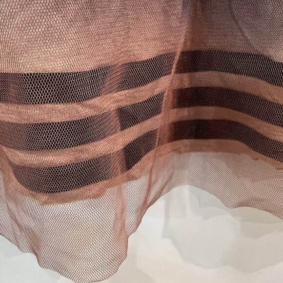 Express Y2K Mesh Babydoll Cami Tank Top Tan Womens M Whimsigoth Fairy Grunge - Picture 4 of 9